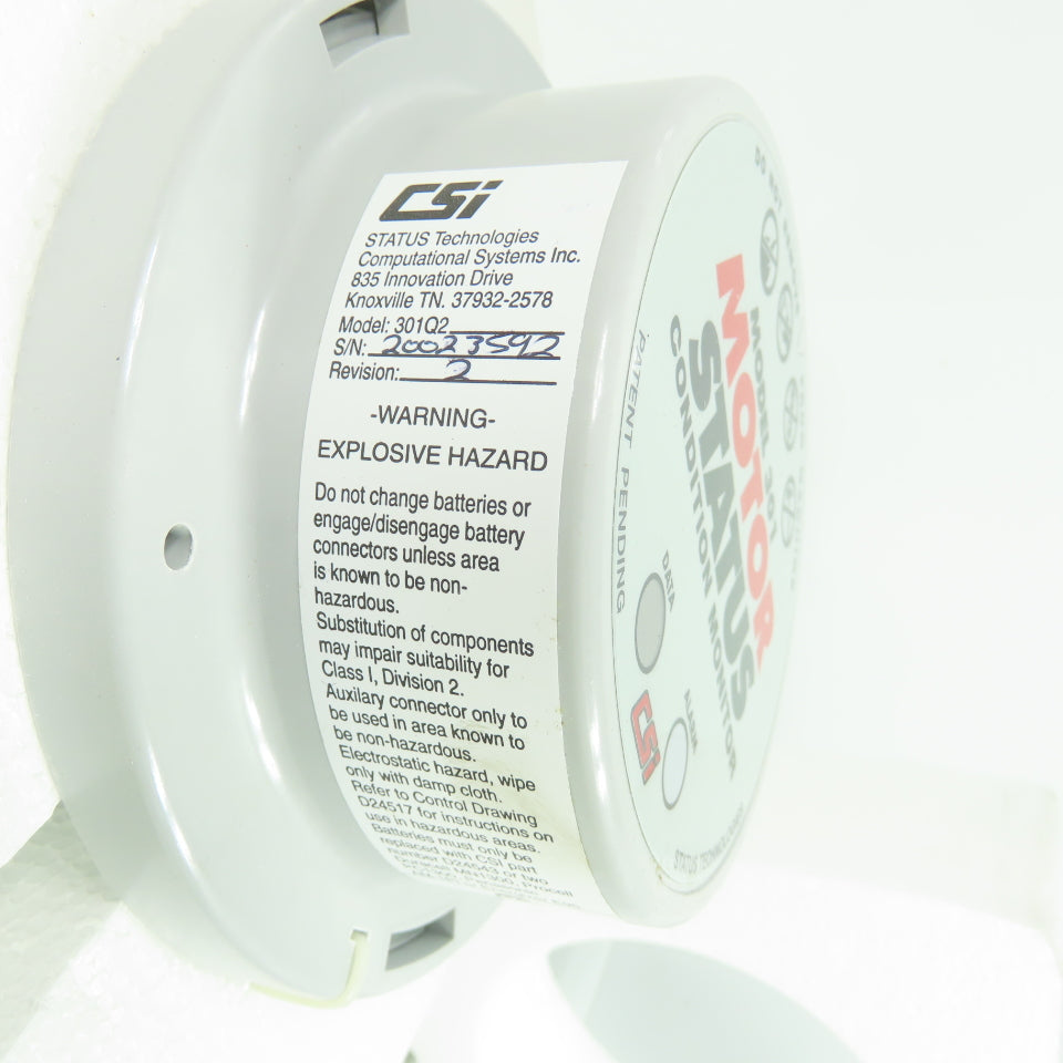 Status Technologies A0301SP-Q2 Motor Status Condition Monitor Model 301