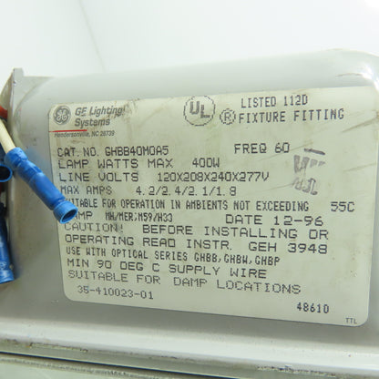 General Electric GHBB40M0A5 Light Ballast Lamp Fixture 120/240V 400W 4.2A