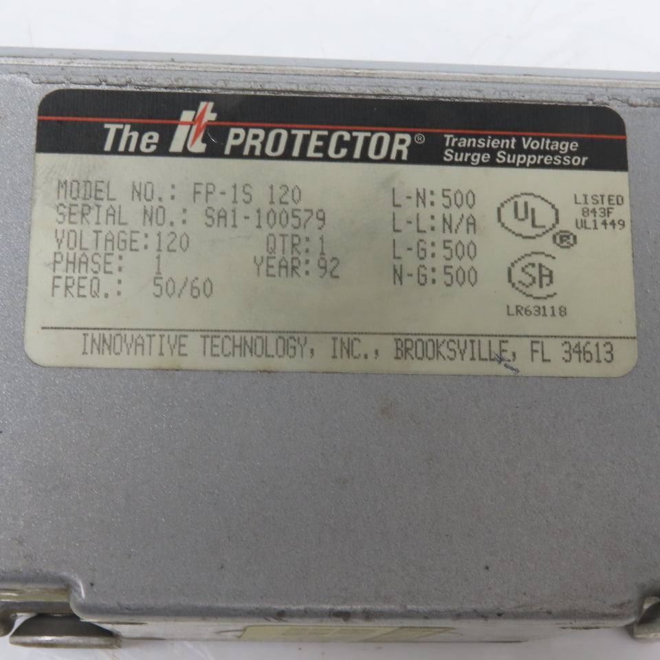 INNOVATIVE TECHNOLOGY INC FP-1S 120 Transient Voltage Surge Suppressor