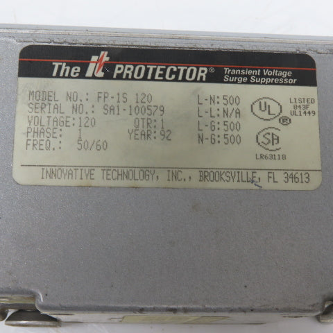 INNOVATIVE TECHNOLOGY INC FP-1S 120 Transient Voltage Surge Suppressor