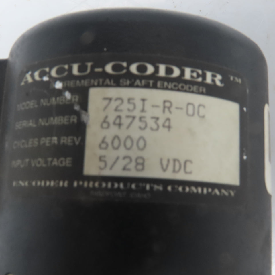 Accu-Coder 725I-R-OC Incremental Shaft Encoder 5-28V