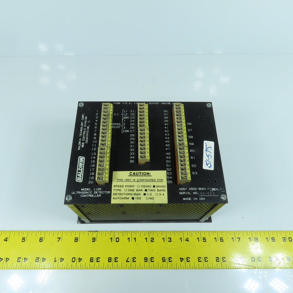 Baldwin 1125 Ultrasonic Detector Controller A502-8001-04 Rev .01