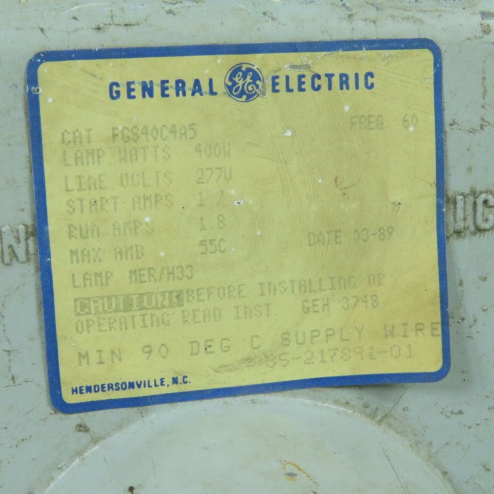 General Electric FGS40C4A5 400W Light Ballast Fixture 277V