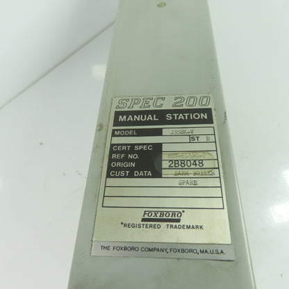 Foxboro 235SK-V Spec 200 Manual Station Range 0-100