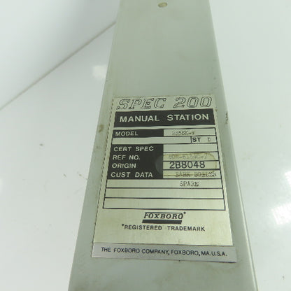 Foxboro 235SK-V Spec 200 Manual Station Range 0-100