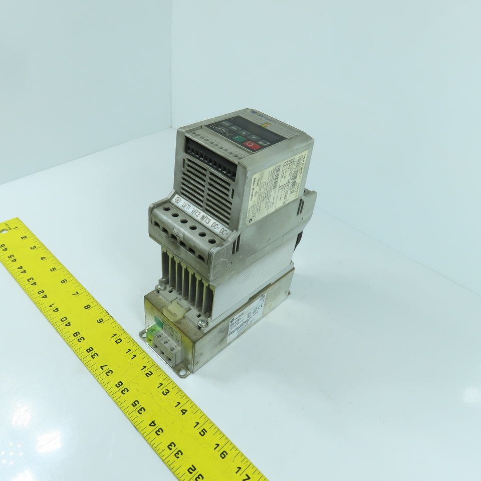 Allen Bradley 160-BA02NPS1P1 0.75HP Variable Speed Drive W/ 160-LFB1 Line Filter