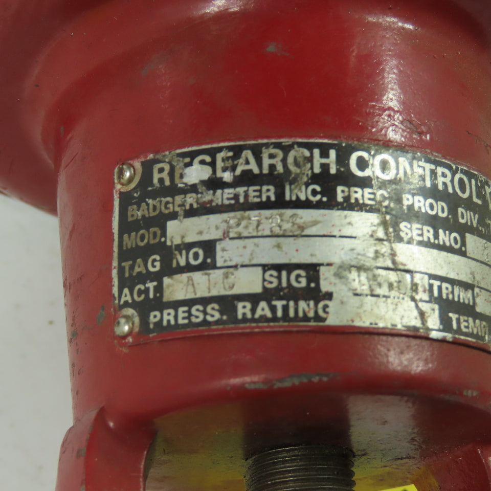 Badger Meter P78S Pneumatic Control Valve 1/2" Npt W/73N12F Vale Positioner