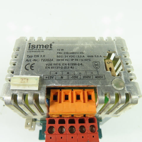 Ismet EN3.0 Transformer 230/400 Pri 24VDC Sec 50/60Hz 3A