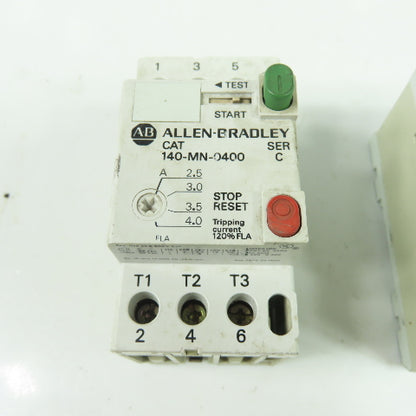 Allen Bradley 140-MN-0400 Ser C Manual Motor Starter 600V 3Ph 2.5-4.0A Lot Of 2