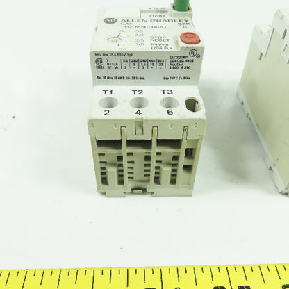 Allen Bradley 140-MN-0400 Ser C Manual Motor Starter 600V 3Ph 2.5-4.0A Lot Of 2
