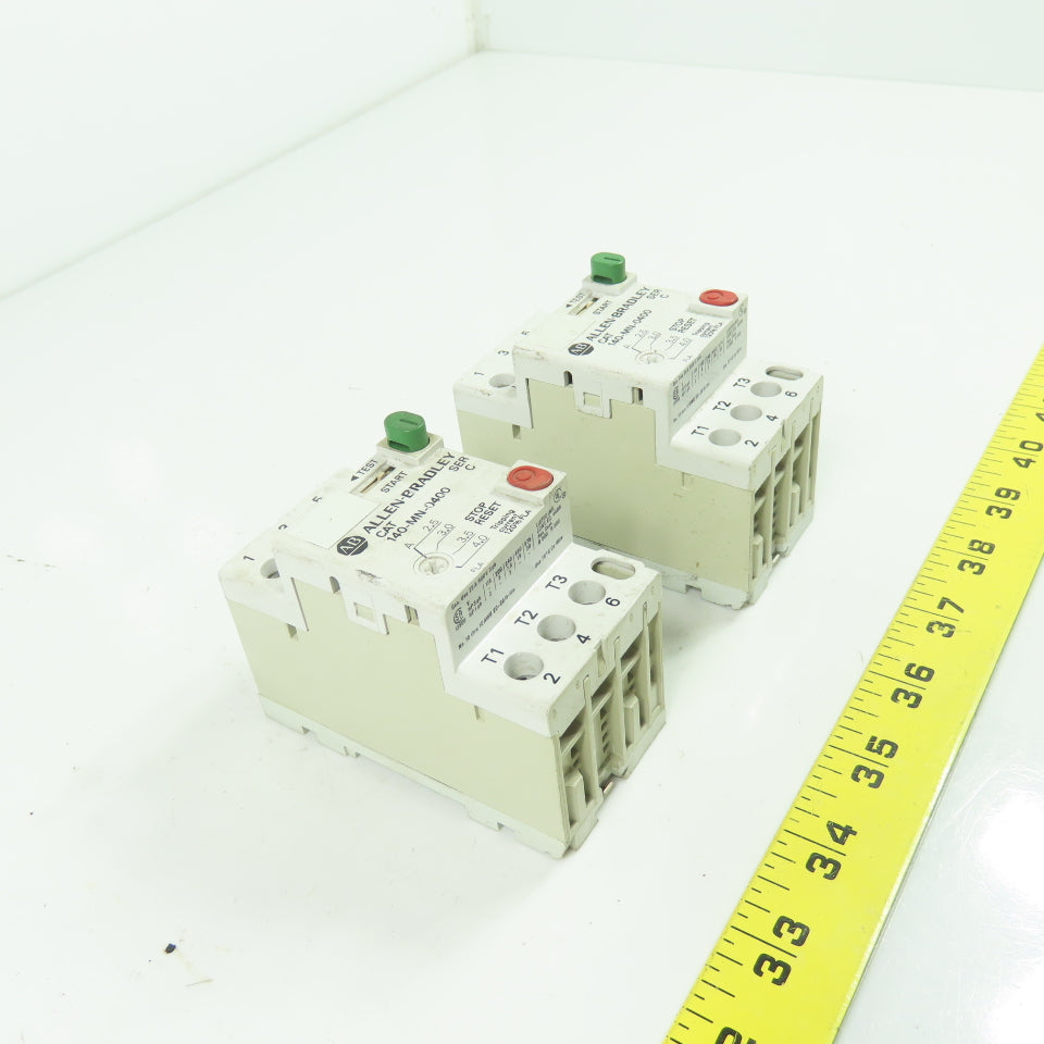 Allen Bradley 140-MN-0400 Ser C Manual Motor Starter 600V 3Ph 2.5-4.0A Lot Of 2