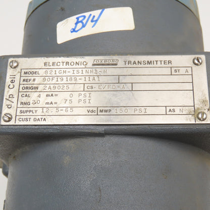 Foxboro D0135ND 821GM-IS1NM2-M Pressure Transmitter 150MWP