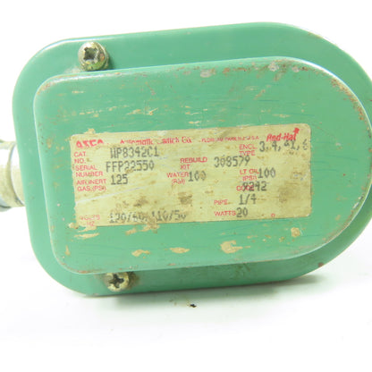 Asco WP8342C1 Solenoid Valve 120VAC 1/4" NPT 100PSI 20W