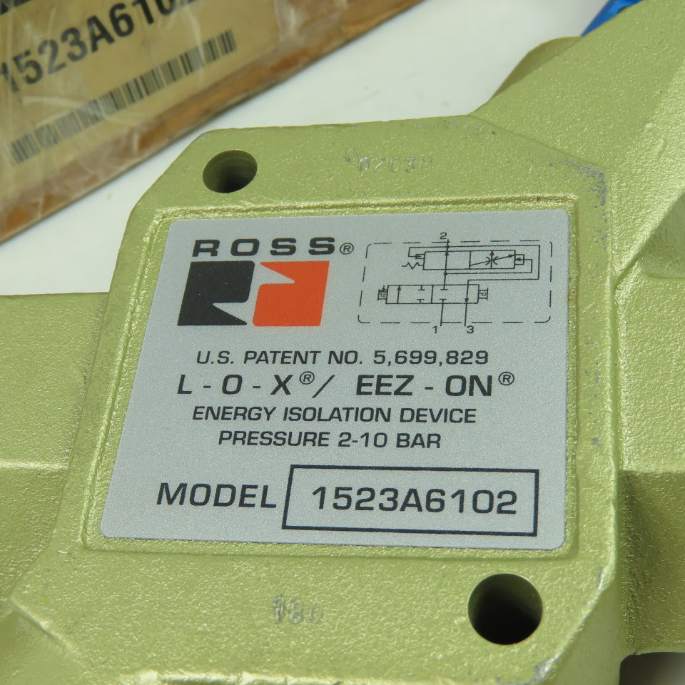 Ross 1523A6102 Pneumatic Lockout Valve 2-10Bar