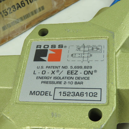 Ross 1523A6102 Pneumatic Lockout Valve 2-10Bar