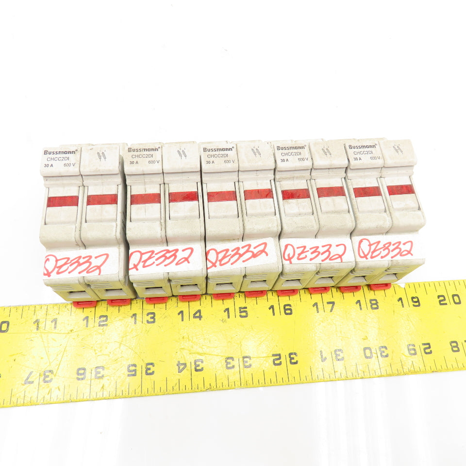 Bussmann CHCC2DI 30A 600V 2 Pole Fuse Holder Lot Of 5