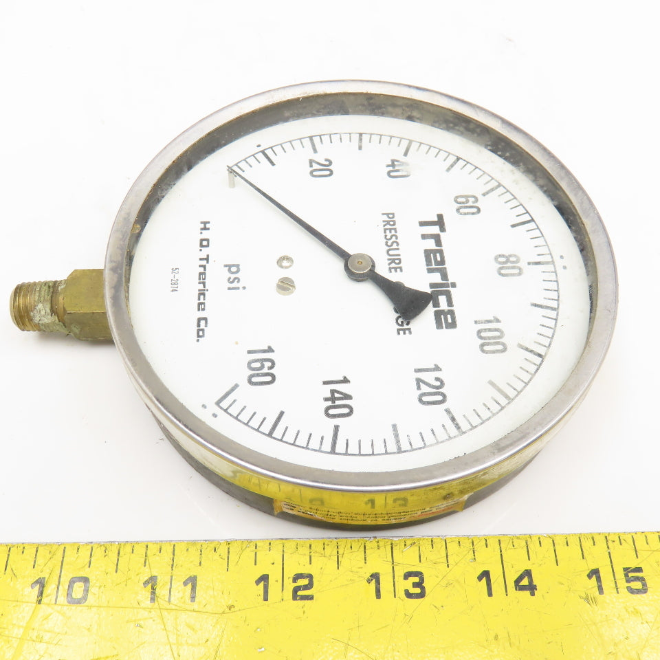 Trerice 52-2874 0-160 PSI Pressure Gage 5" Bottom Ported 1/4"
