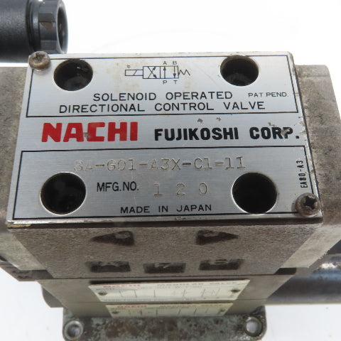 NACHI SA-G01-A3X-C1-11 Hydraulic Valve Assembly W/OCY-G01-W-Y-20 & OG-G01-P1-20