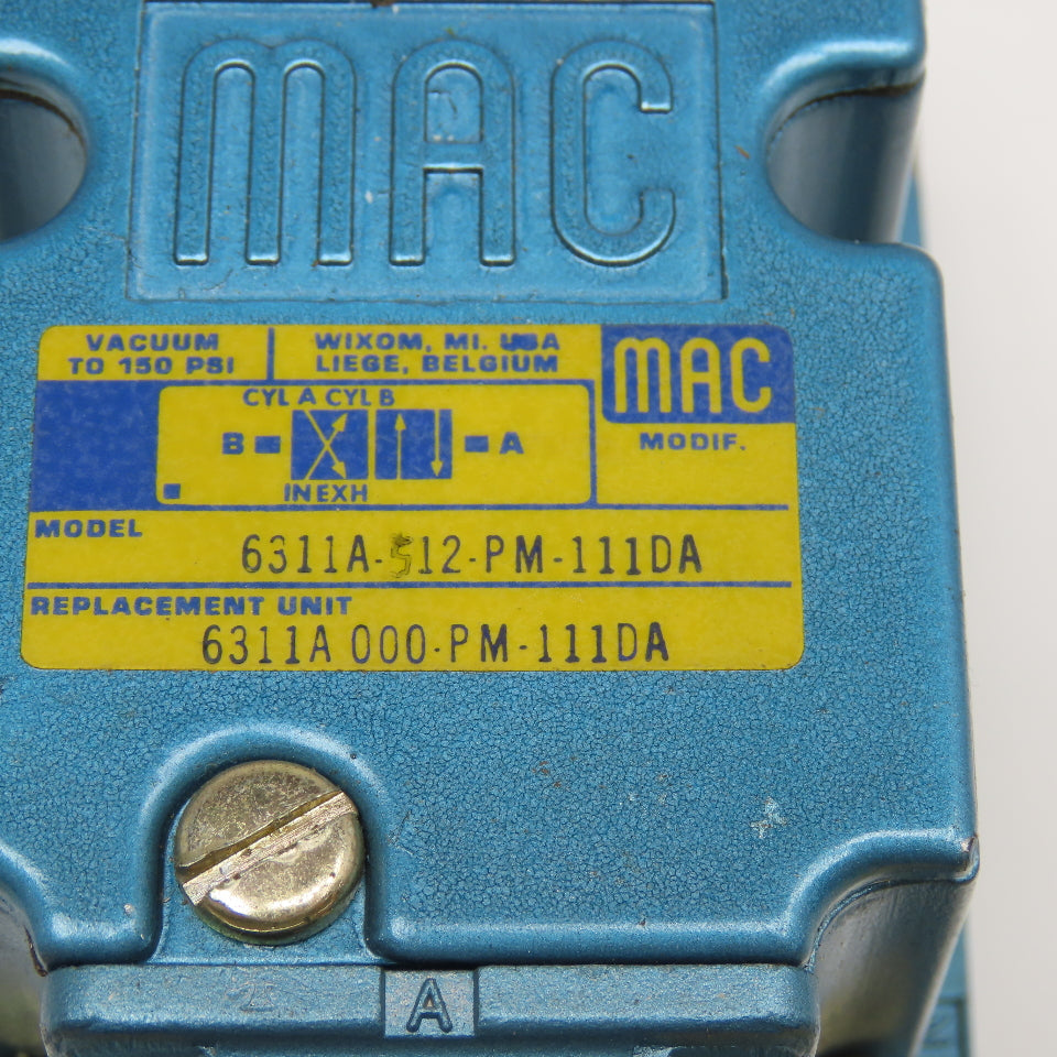 MAC 6311A-512-PM-111DA Single Solenoid Valve 120V Coil