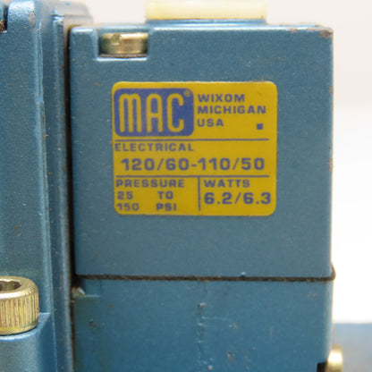 MAC 6311A-512-PM-111DA Single Solenoid Valve 120V Coil