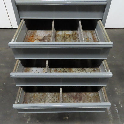 Lista 9 Drawer Industrial Tool Small Parts Storage Cabinet 28" x 28" x 60"