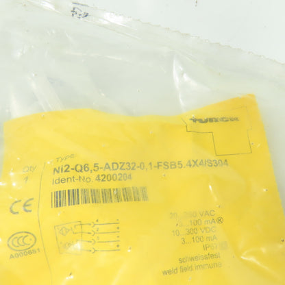 Turck Ni2-Q6,5-ADZ32-0,1-FSB5.4X4/S3040 Proximity Sensor 250VAC 300VDC 2 Wire