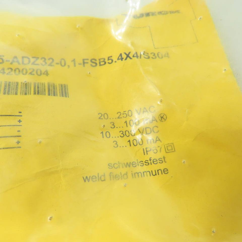 Turck Ni2-Q6,5-ADZ32-0,1-FSB5.4X4/S3040 Proximity Sensor 250VAC 300VDC 2 Wire
