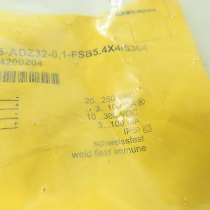 Turck Ni2-Q6,5-ADZ32-0,1-FSB5.4X4/S3040 Proximity Sensor 250VAC 300VDC 2 Wire