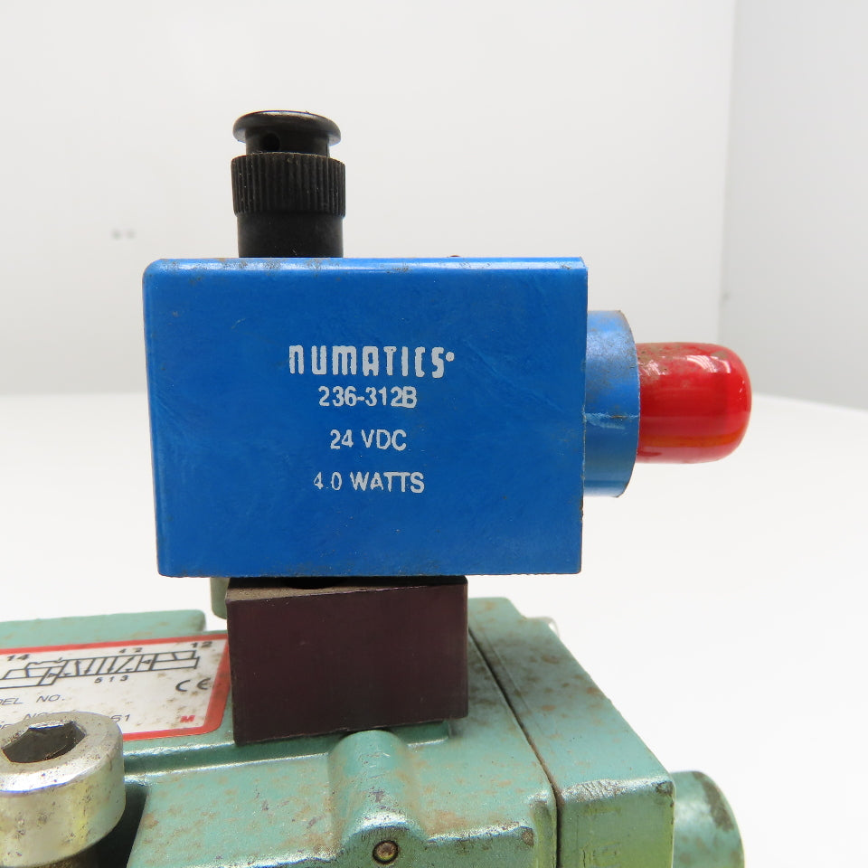 Numatics 134BB400R061D61 Pneumatic Directional Valve 5/2 Position Detent 24VDC