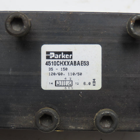 Parker 4510CHXXABAE53 Pneumatic Directional Valve Single Solenoid 120V Coil