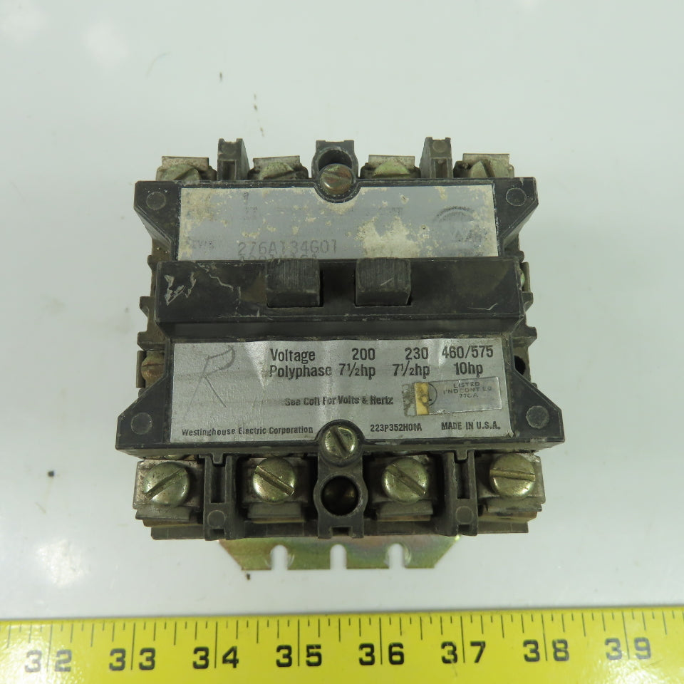 Westinghouse 276A134G01 600VAC Non-Reversing Contactor Size 1 50/60Hz 120V Coil