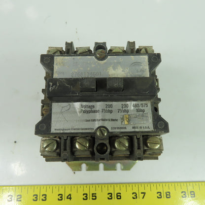 Westinghouse 276A134G01 600VAC Non-Reversing Contactor Size 1 50/60Hz 120V Coil