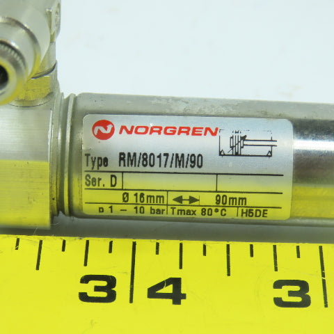 Norgren RM/8017/M/90 ISO Roundline Double Acting Pneumatic Cylinder 90mm Stroke