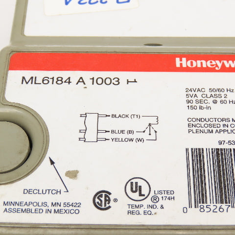 Honeywell ML6184 A 1003 Direct Coupled Damper Actuator 24VAC