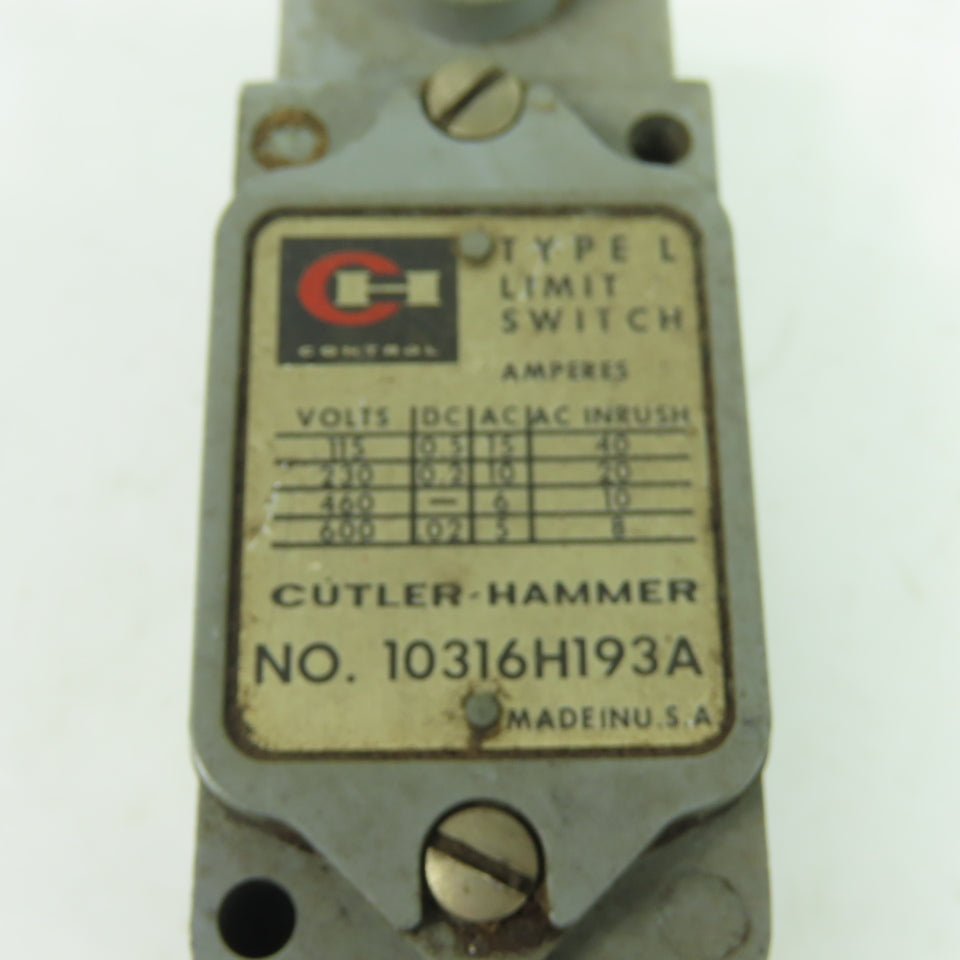 Allen Bradley 10316H193A 600VAC Heavy Duty Limit Switch