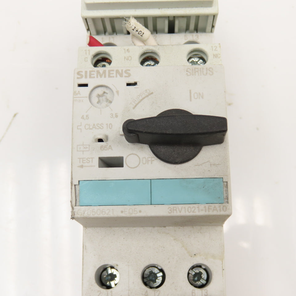 Siemens 3RV1021-1FA10 3RT1017-1AK61 Manual Motor Starter 3.5-5A Overload Trip