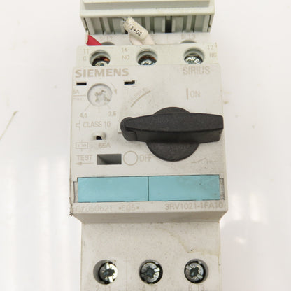 Siemens 3RV1021-1FA10 3RT1017-1AK61 Manual Motor Starter 3.5-5A Overload Trip