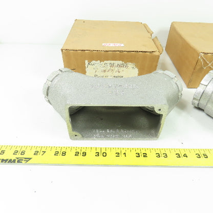Kondu-Box UB5 1-1/4" Aluminum Electrical Conduit Outlet Box Lot Of 2
