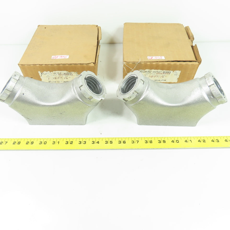 Kondu-Box UB5 1-1/4" Aluminum Electrical Conduit Outlet Box Lot Of 2