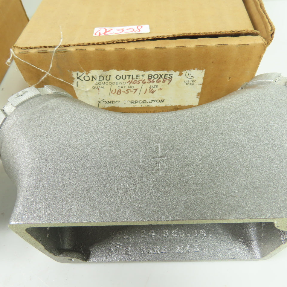 Kondu-Box UB5 1-1/4" Aluminum Electrical Conduit Outlet Box Lot Of 2