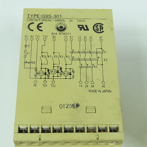 Omron G9S-301 Safety Relay Unit 24VDC Lot Of 2