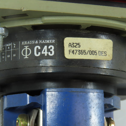 Kraus & Naimer C43 Rotary Drum Switch 65A 600VAC 3-30HP