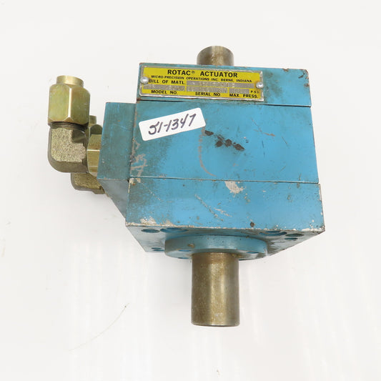Micro Precision Inc. MPR 3-22V-OIL Rotac 1-1/4" Shaft Hydraulic Actuator 1000PSI