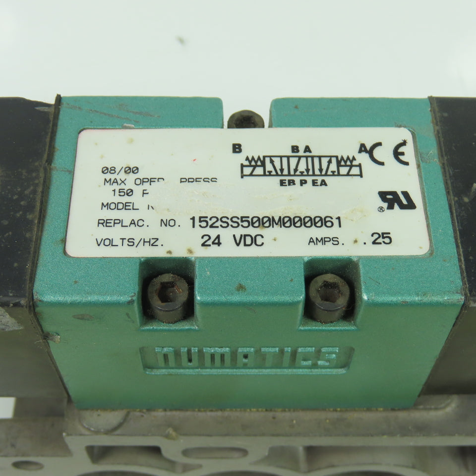 Numatics 152SS500M000061 Pneumatic Solenoid Air Control Valve 150PSI 24VDC