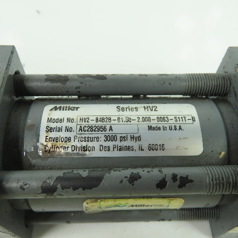 Miller HV2-84B2B-01.50-2.000-0063-S11T-0 1-1/2" Bore Hydraulic Cylinder 3000PSI