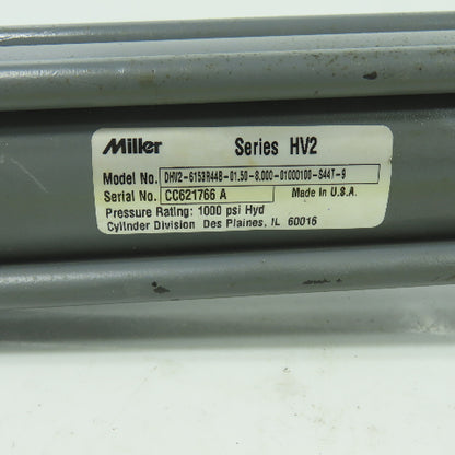 Miller DHV2-6153R44B-01.50-8.000-01000100-S44T-9 Double End Hydraulic Cylinder
