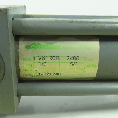 Miller HV61R6B Double Acting Hydraulic Cylinder 1-1/2" Bore 6" Stroke 2480PSI
