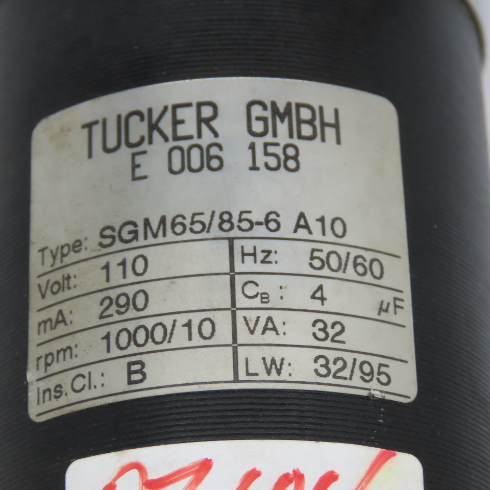 Tucker SGM65/85-6 110V 290mA 1000/10 RPM Geared Synchronous Motor