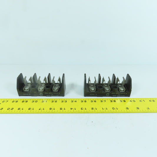 JHC & NEC 11241-3 30/60A 3-Pole Fuse Holder 600/250V Lot Of 2
