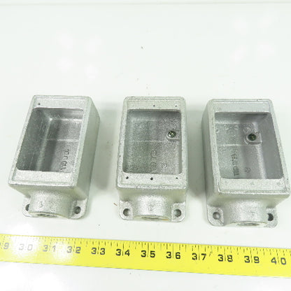 Crouse Hinds 1/2 FS1 3/4 FS2 Electrical Conduit Outlet Box Lot Of 3